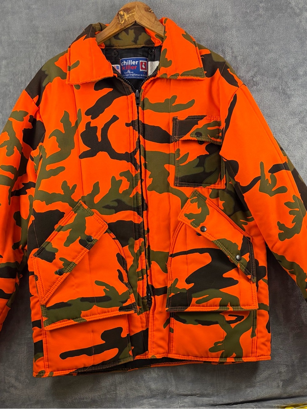 Chiller Killer Men's High-Visibility Orange Camo Field Jacket